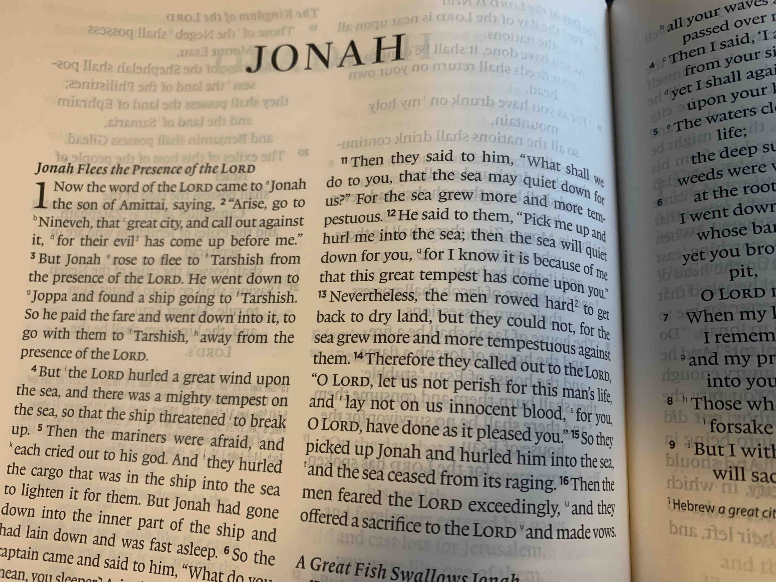 Jonah 1:1-6  “The Call, The Rejection, The Consequences”